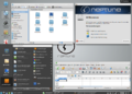 Neptune 4.2 - Desktop mit gestarteten Programmen und Startmenü